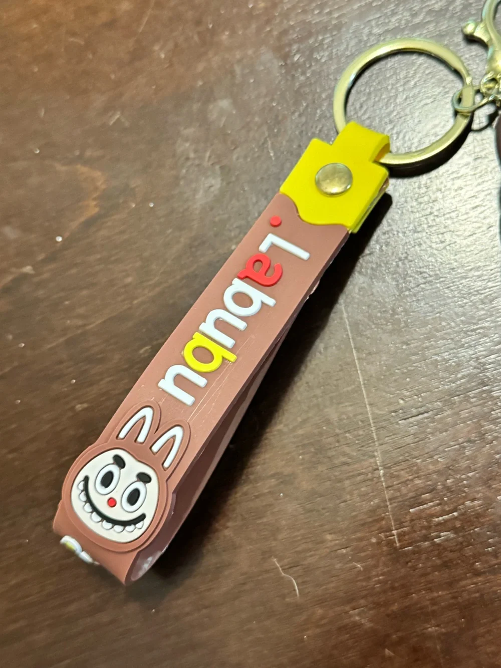 Labubu Brown Character Keychain Bag Charm Rubber Wrist Strap NWOT
